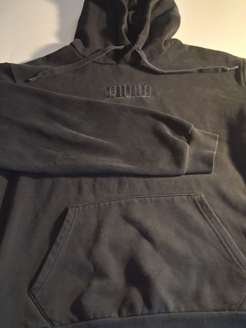 Puma Black Pullover Hoodie with Embroidered Logo